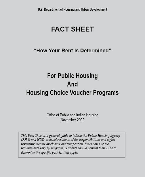 HF170 HUD Fact Sheet How Rent is Determined HousingForms