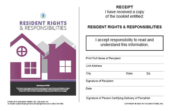 HF-53   Resident Rights and Responsibilities Receipt