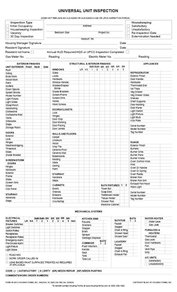 Inspections – Housing-Forms
