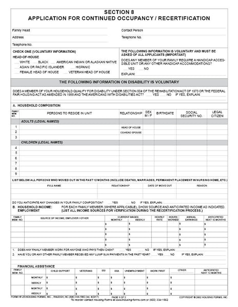 Section 8 – Housing-Forms