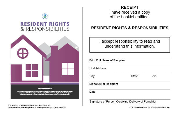 HF-53 Resident Rights and Responsibilities Receipt – Housing-Forms